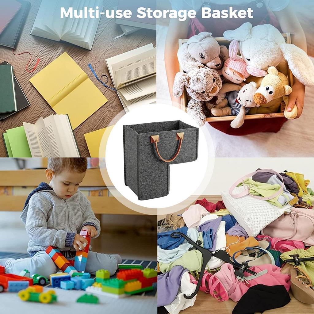 Stair Basket with Handles L Shaped Modern Lightweight Staircase Basket for Toys Clothes Office Home Stairway Tools Computers