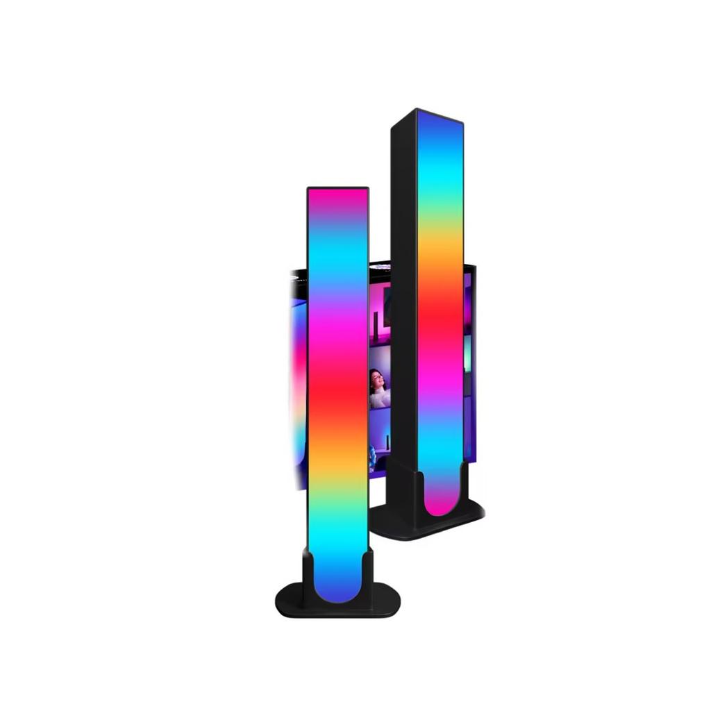 1 Pair RGB Rhythm Light,180° Smart Light Bars,Gaming LED Lights,16 Million DIY Color Adjustments,Remote Control,USB Pickup Light