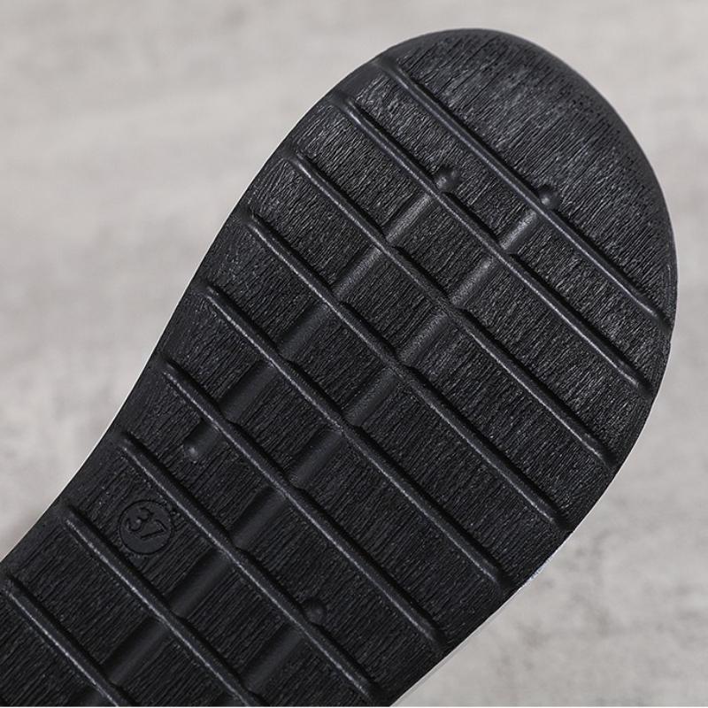 Waterproof Women's Casual Shoes Macrame Fashion Platform Shoes Genuine Leather Walking Shoes