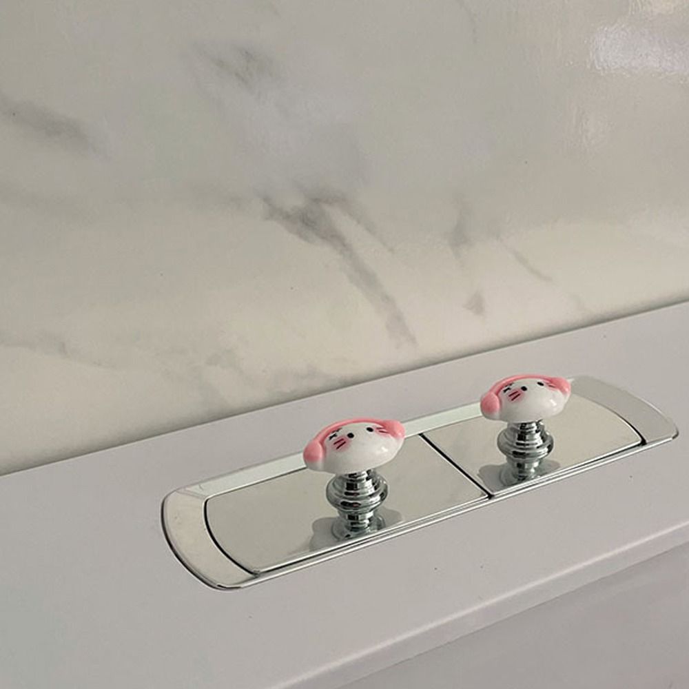 Cute Toilet Flush Button Portable Water Tank Button Aid Fashion Toilet Press Switch Tool