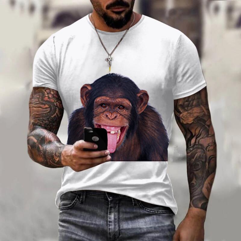 Summer New Foreign Trade 3DT-shirt Casual Men's T-shirt Short-sleeved 3D Printed T-shirt Cat