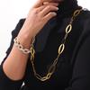 Simple Hip-Hop Wind Titanium Steel Necklace Does Not Fade Trendy Geometric Thick Chain With Diamonds Cuban Chain Suit Women