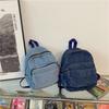 Denim small backpack 2022 spring new fashionable large-capacity simple daily commuting backpack