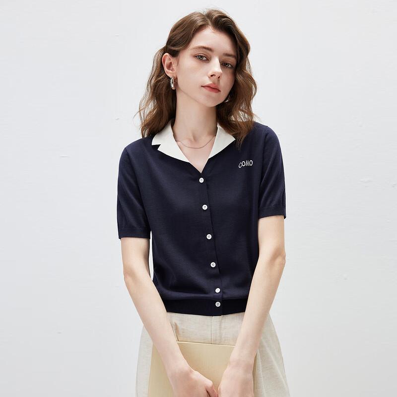 Silk Blend Short Sleeve Knit Cardigan for Women