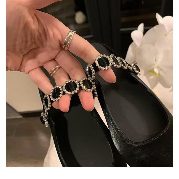 Grape mother, the same 4cm inner height increase French square head with light mouth versatile Muller half slippers women's summer sandals