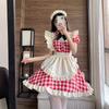 Japanese Cute Style Lolita Maid Dress Sexy Cosplay Maid Uniform Dress Black And Red Plus Size