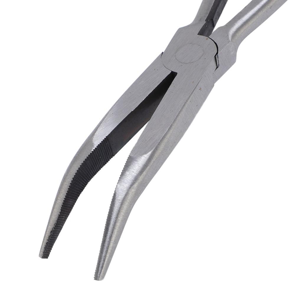 High Carbon Steel Bent Needle Nose Pliers 25 Degree Long Nose Pliers  Narrow Space Gripping