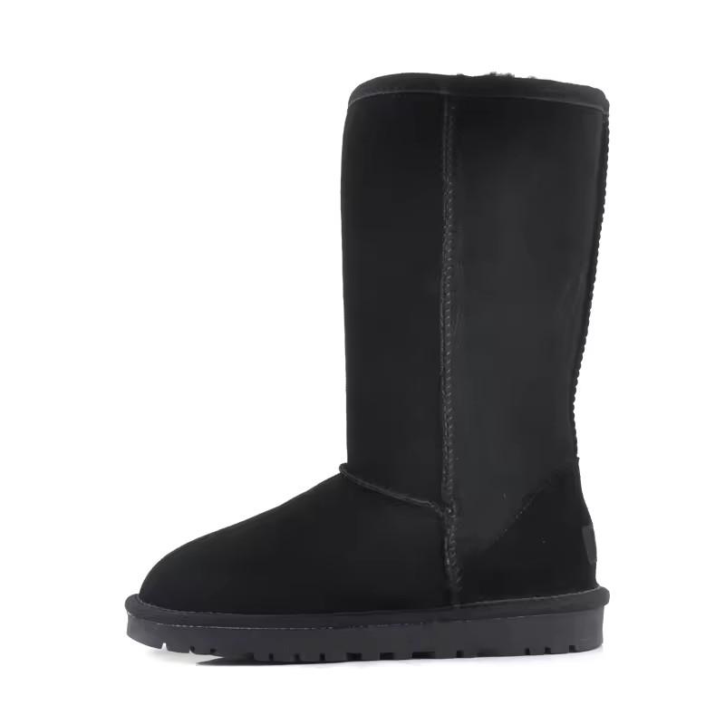 Nowa Moda Botas Mujer Prawdziwa Skóra Owcza Damskie Buty Zimowe 100% Naturalne Futro Buty Zimowe Wodoodporne Damskie Długie Buty