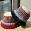 New Dopamine Color Matching Basin Hat for Women in Autumn and Winter Warm Ear Protection Fisherman Hat Plush Hat Wool Bucket Hat Woven Trendy