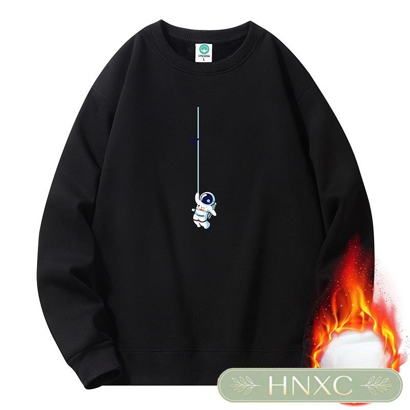 HNXC Men's Fashion Long Sleeve Casual Solid Color Print Autumn Winter Hoodie Classic Exquisite