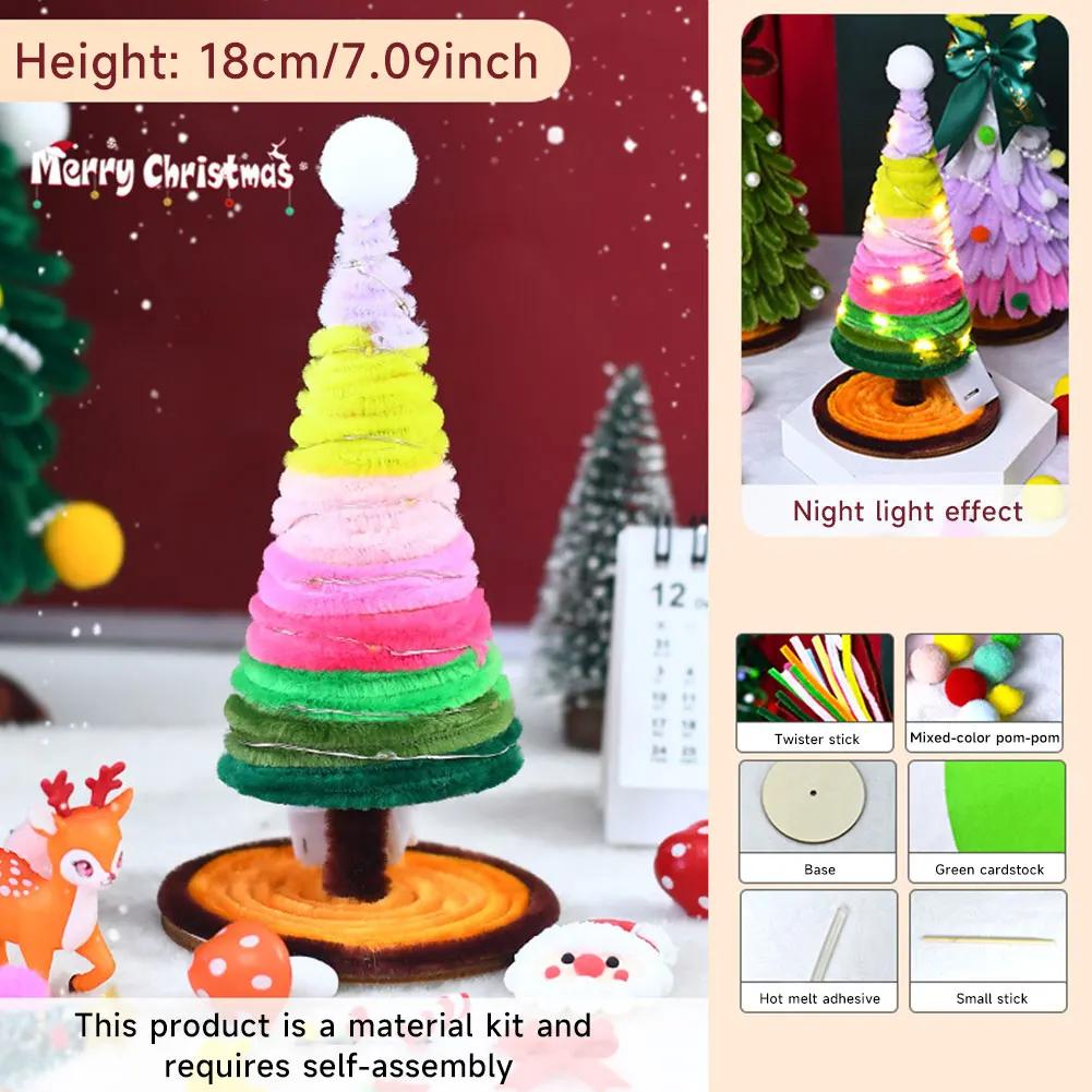 Christmas Tree 18/20cm DIY Handmade Christmas Pipe Cleaners Craft Kit Pipe Cleaners Supplies Pack Christmas Decorations Gifts