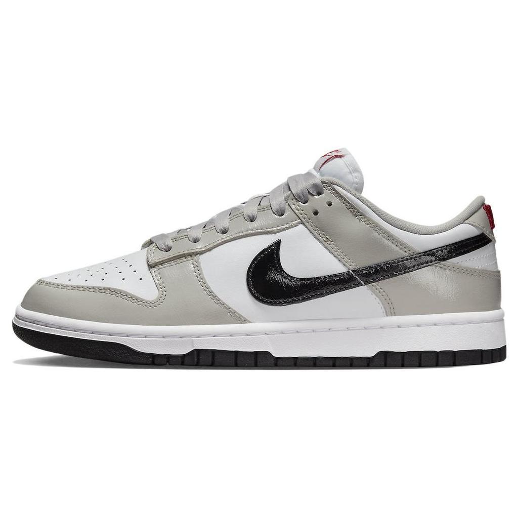 Nike  Dunk Low Light Iron Ore Black Women Sneakers Grey White University-Red DQ7576-001