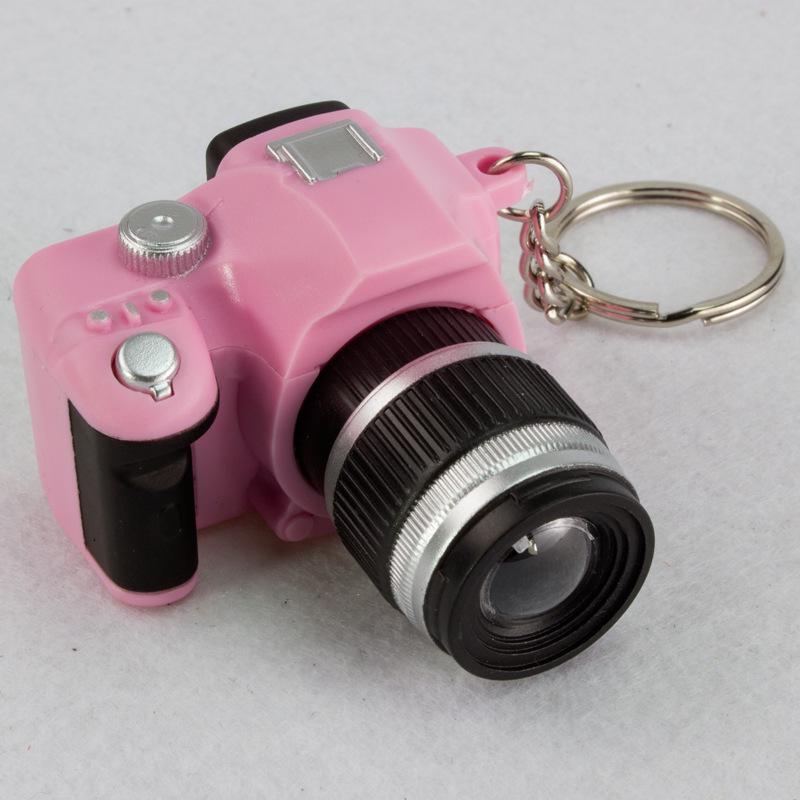 Creative SLR Camera Keychain with LED Light and Sound Pendant Toy