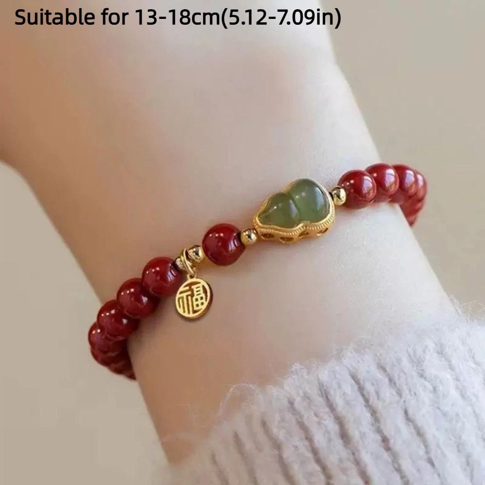 Square Sugar Lotus Hotan Bracelet Apricot Elastic Wristband Hetan Jasper Bracelet  Anniversary