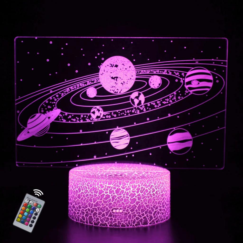 New 3D Lamp Illusion Space  Night Light   16 Colors Changing Remote Control  Decor Birthday Christmas Gifts
