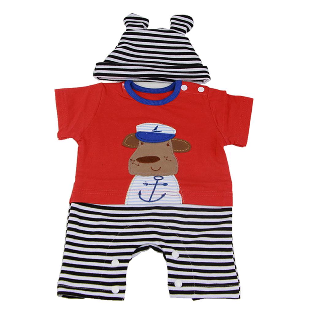 Cute Newborn Baby Doll Clothes for 22-23/" Reborn Rompers Jumpsuit Pants Hat
