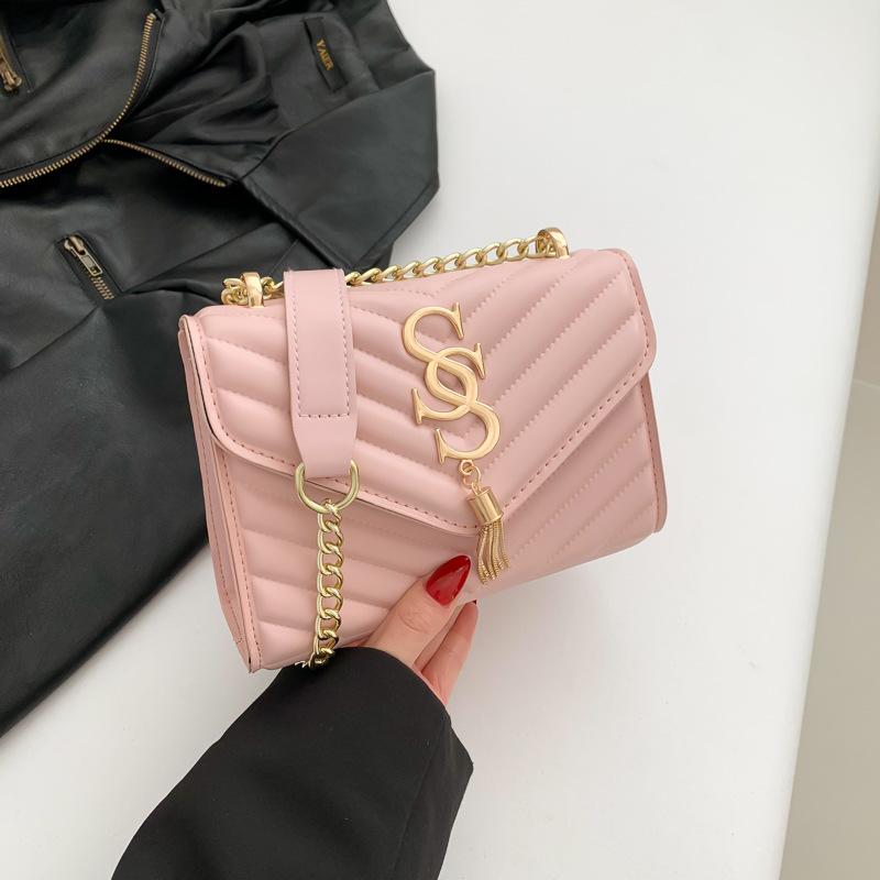 Bolso Bandolera de Moda con Puntada de Sarga Bolso de Mano Nuevo Moderno Simple Bolso de Moda para Mujer