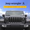 Front Headlight Bezels Bumper Side Decor Trim Cover  For Jeep Wrangler JL 2018+