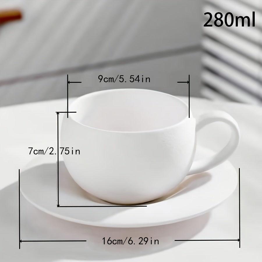 2PCS/Set High-end Coffee Cups And Saucers, High-value Ceramic Mugs, Business-style Latte Art Coffee Cups, Hand-pinched Cups