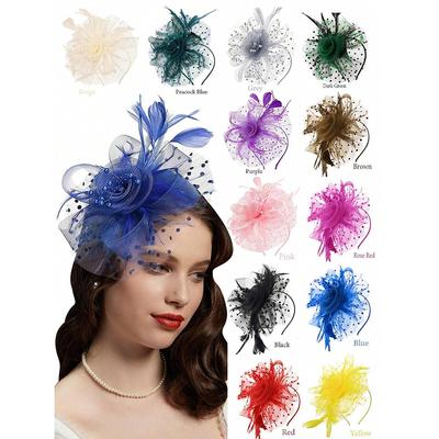 AWAYTR Netzmütze Haarnadel Stirnband Elegantes Haarband für Damen Kopfschmuck Tupfen Haarband Haarreif Haaraccessoires