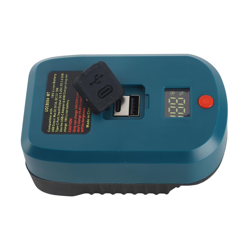 Battery Adapter Digital Display 18V Li Battery To USB Type C Output for BL1830 BL1850 BL1840