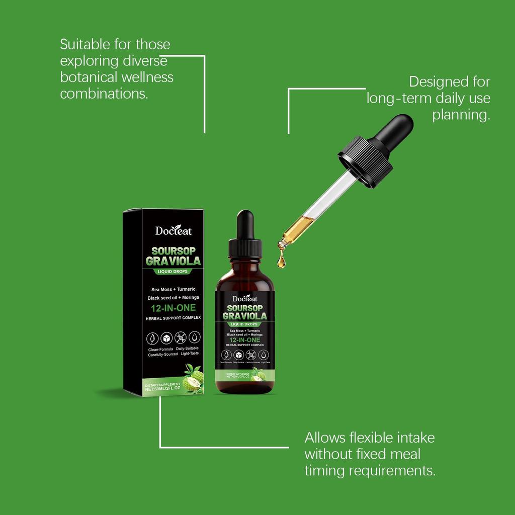 DOCTEAT 12-in-1 Soursop & Bitter Gourd Dietary Supplement Drops for Daily Body Care