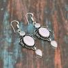 Pink Chalcedony, Gemstone Handmade 925 Sterling Silver Jewelry Earring For Her