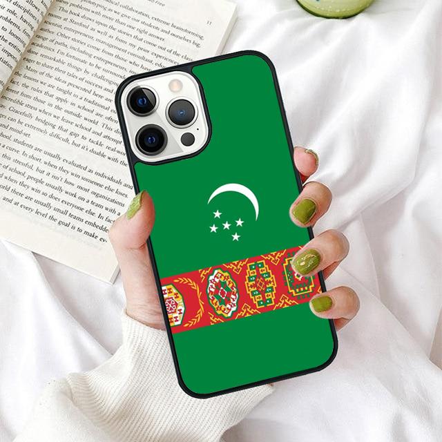 Turkmenistan Flag Phone Case for iPhone 17 Air 16 PRO MAX 15 14 PLUS 11 12 13 Back Cover Fundas Shell