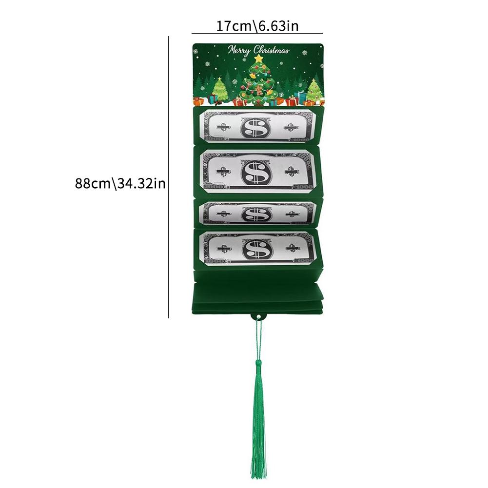 2026 Christmas Santa Claus Xmas Tree Folding Banknote Card Envelope With 10 Card Slot Merry Christmas Decorations For Home