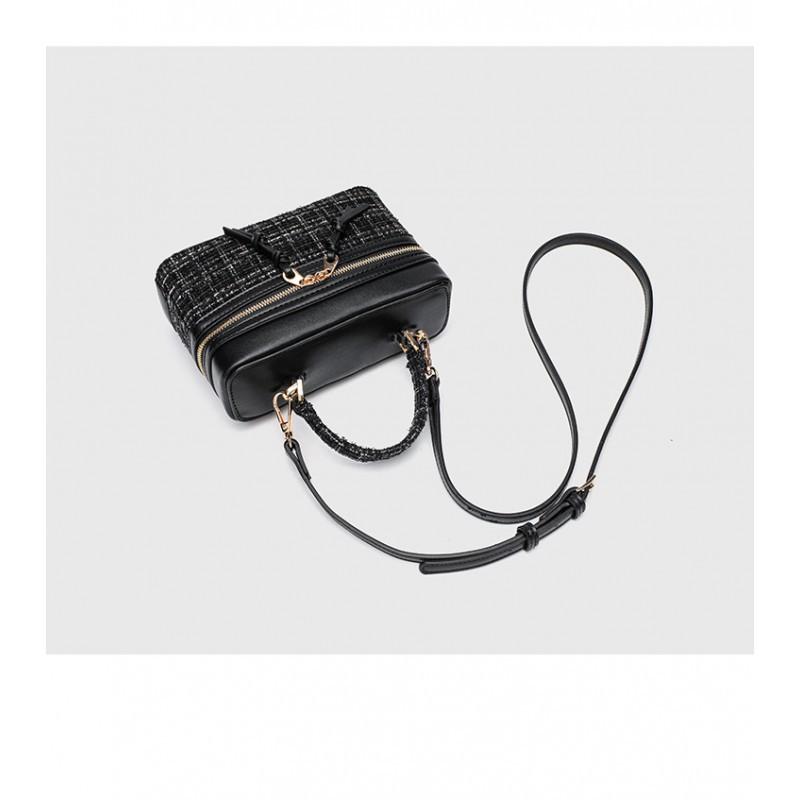 ZR Cross-border New Retro One-shoulder Cross-body Bag Style Woolen Box Portable Cosmetic Square