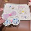 1Pcs Girls Lolita Floral Bow Baby Bangs Sticker Kid Hair Accessories Korean Lace Velcro Hair Clippings Sorting Broken Hair Clips