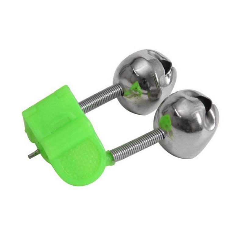 6PCS Green Fishing Rod Bells Fish Bite Alarm | Fishing Bells Clips | Bait Alarm Bell Rod Clip Tip with Double Alert Bells