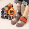 Fashion Thickened Warm Winter Socks Colorblock Comfortable Floor Socks Soft Home Socks Unisex