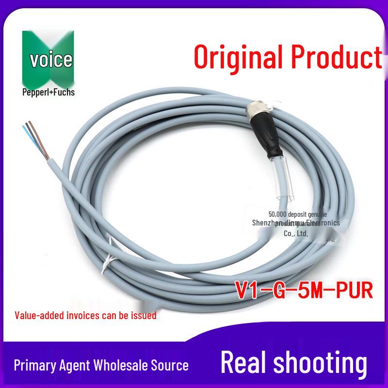 Genuine V1-G-5M-PUR Sensor Cable, M12 4-pin, 5M Length