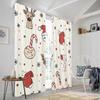 2Pcs,2D Plane Printing Curtain Fabric Christmas Cute Festive Gifts (2) Versatile Fabric (Without Rod) Decorations Inside Use For