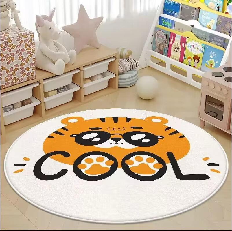 Round Soft Carpet Living Room Children's Room Carpet Cartoon Bedroom Carpet Waterproof Easy To Care Home Decoration
