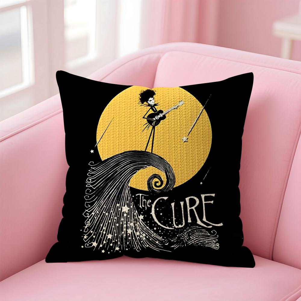 

TThe CureS Rock Band Cushion Cover Natural Linen Pillow Case DoubleSided Print Decorative Sofa Pillowcase Home Decor Gift 30x30cm