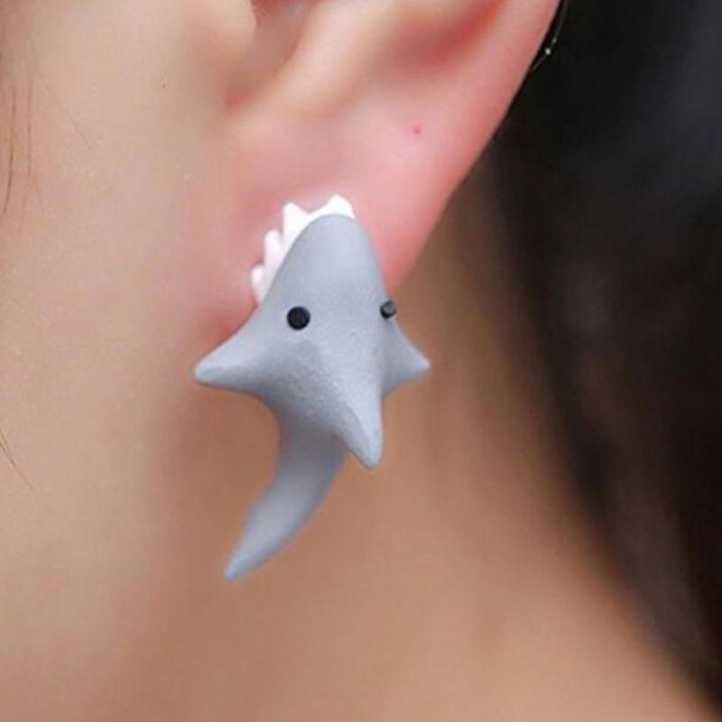 

Girls Fashion Polymer Clay Soft Cute Stud Earrings сірий