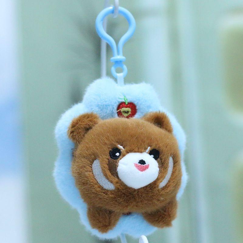 Creative Plush Animal Keychain Soft Fluffy Rabbit Doll Keyring For Purses And Bags