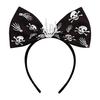 Halloween Bow Headbands, Flexible Non-Slip Hairband with Pumpkin Bat Skeleton Spider Design, Lightweight Headband for Kids Adults Party Cosplay