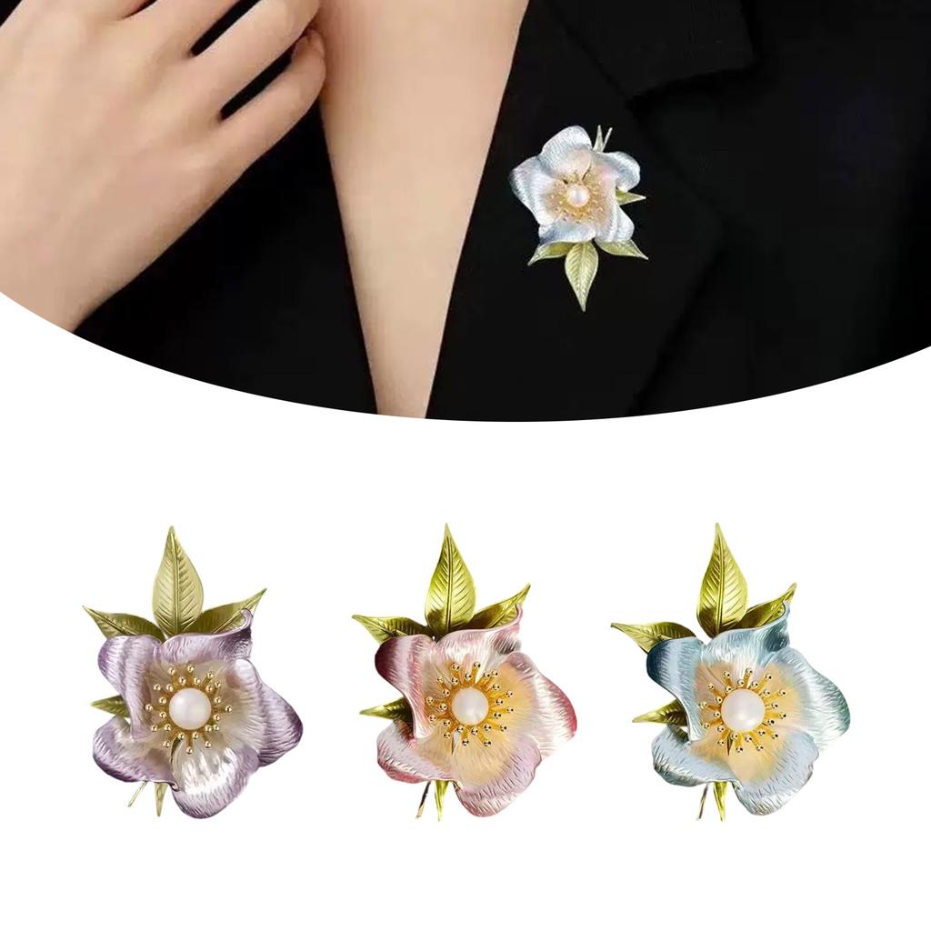 Handbemalte florale Brosche Elegantes Design Sicherheits-Anstecknadel Kleiderdekoration für formelle Zusammenkünfte Alltagskleidung