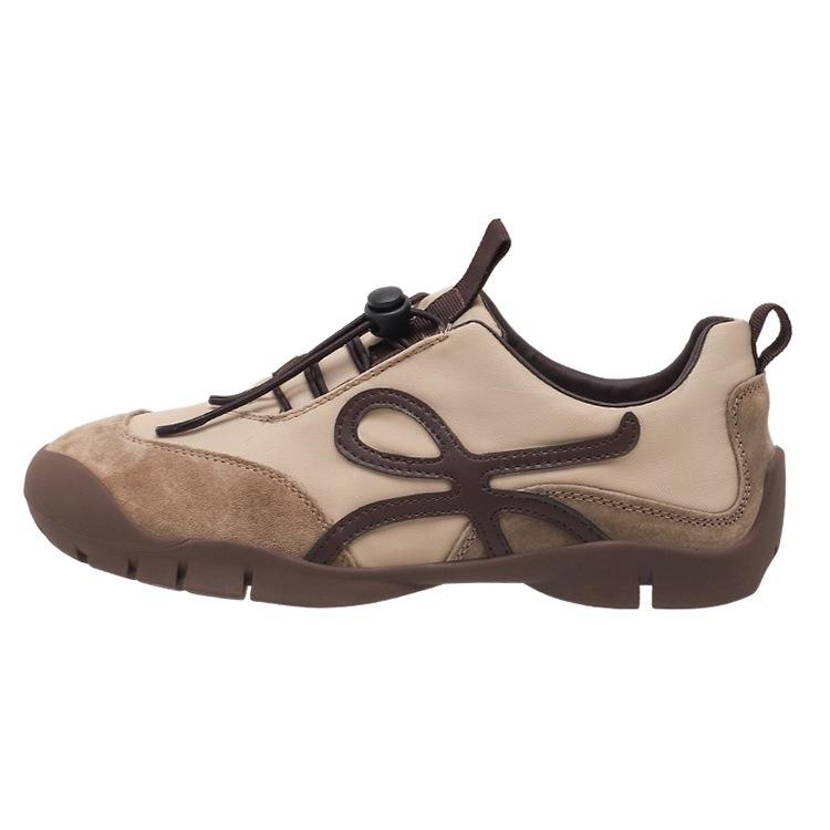 2025 podzim nové platformové baletní tréninkové boty dámské hnědé stahovací sportovní Forrest Gump tátovy boty niche ležérní boty