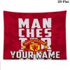 Manchester United F Custom Name Wall Tapestry Aesthetic Wall Hanging Printed Fabric Blanket Decorative Tapestries for Bedroom Living Room Home Decor