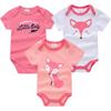 Baby Romper Summer Short-Sleeve Thin Triangle Onesie Three-Piece Set for Boys and Girls 0-3 Months 6