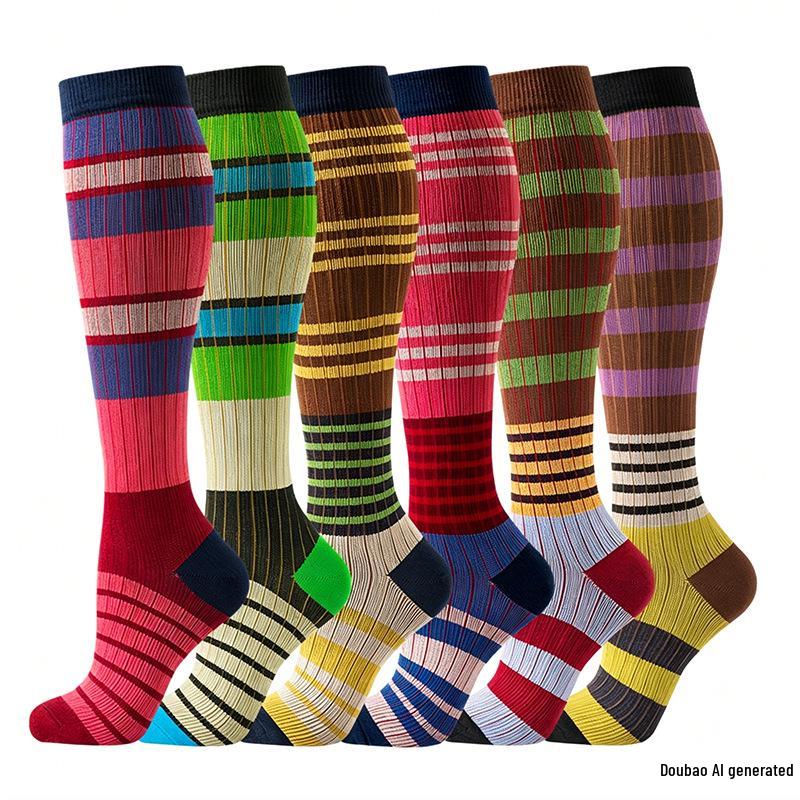 Unisex 6 Paar Kompressionssocken-Set zum Laufen & Radfahren