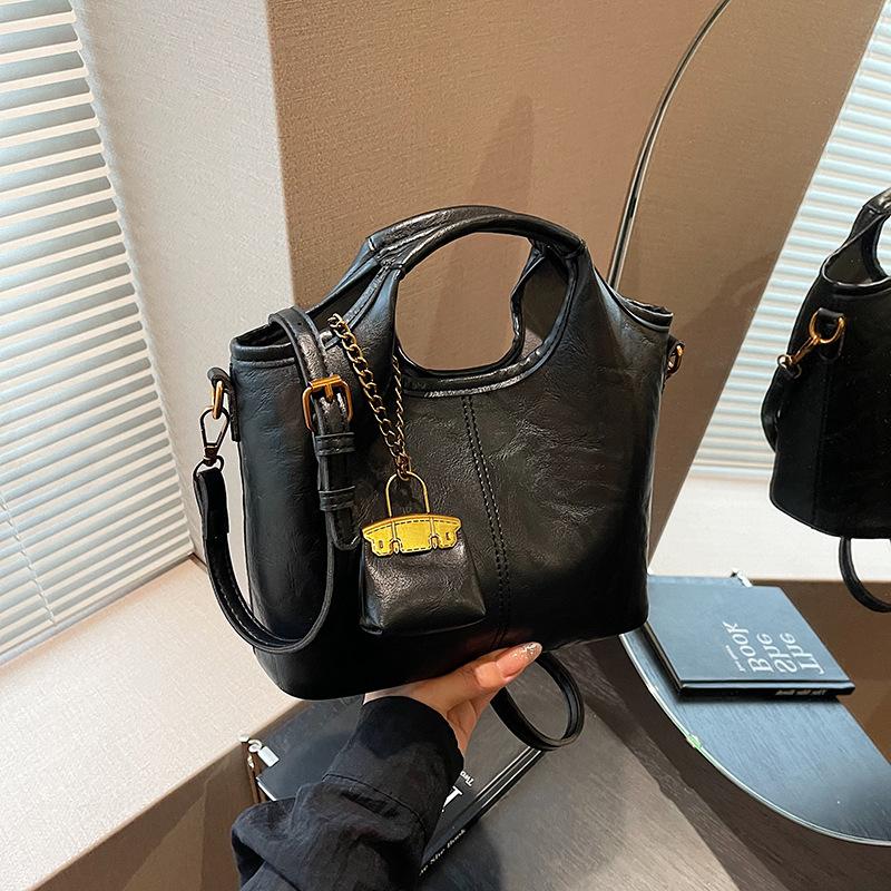 Simple Casual Mother and Child Bag Women's Korean Version Ins Fashion Bucket Bag Autumn New Trendy Retro Shoulder Messenger Bag