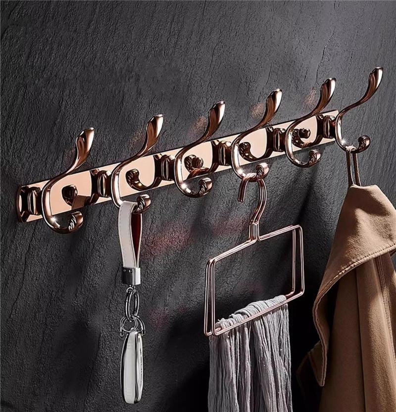 Tuqiu Rose Gold Towel Hanger Brass Wall Mounted Gold Towel holder, Copper Bathroom Hardware,kitchen hook bathroom accessories