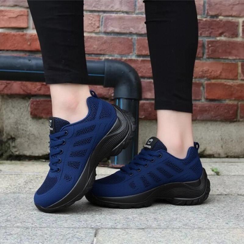 Women'S Fashion Running Shoes Breathable Mesh Fashionable Design Anti Slip Rubber Sole Outdoor Sports Work Leisure Walking Shoes