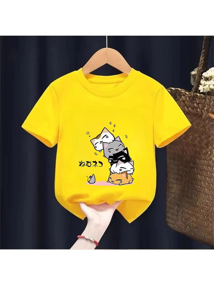 Kids Girls Just a Girl Who Loves Cats Graphic TShirt Soft Cotton Crew Neck Tee Casual Summer Wear for School Playdf0020