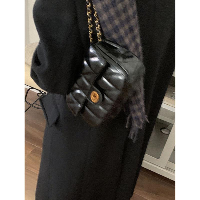 

Bag Women s New Winter Versatile Rhombus Chain Small Square Bag Fashion Retro Shoulder Crossbody Bag чёрный